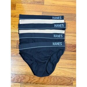 Hanes Ribbed Underwear Briefs Panties‎ Medium M 6 Pack Black Beige Womens NWOT